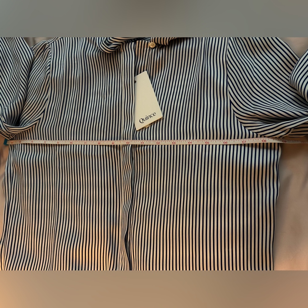 Quince Washable Stretch Silk Tie Neck Blouse - Picture 10 of 10